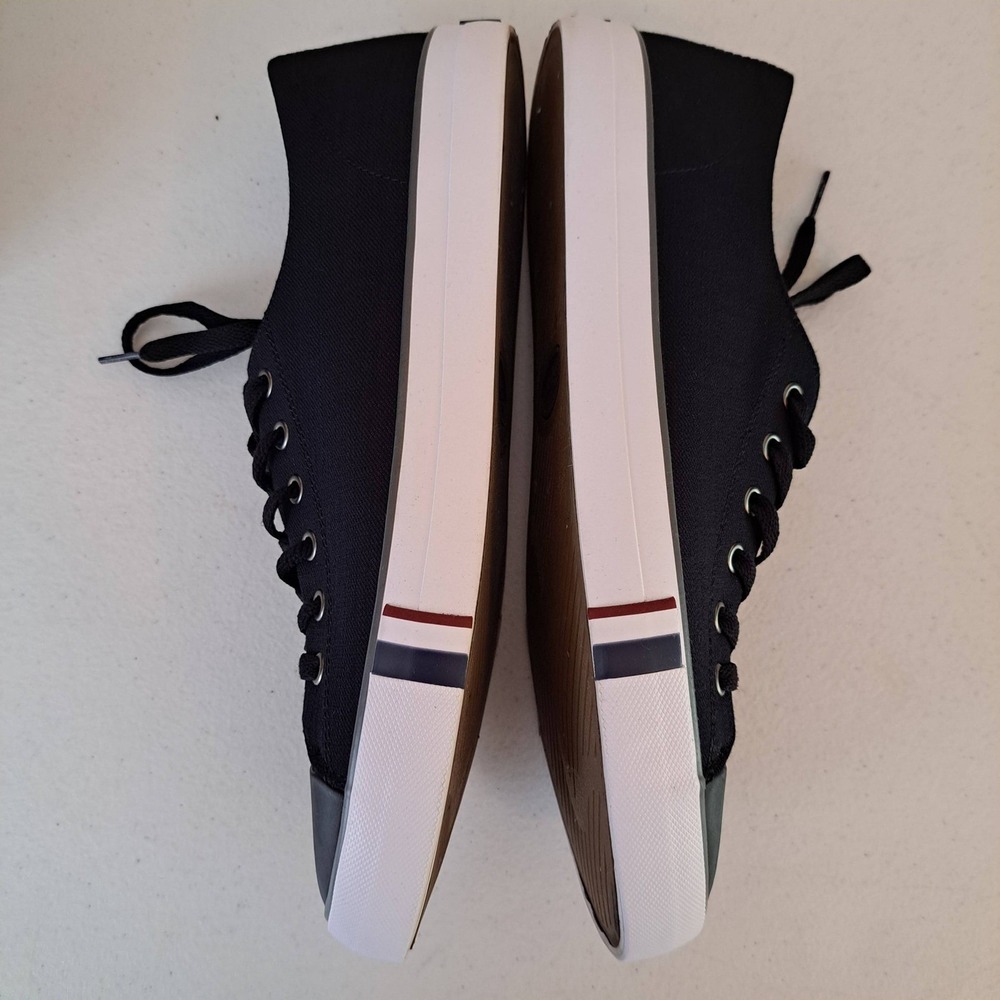 Ben Sherman Canvas Sneakers Black White 10.5 Memory Foam Plaid 1175-588-B30 - Picture 4 of 11